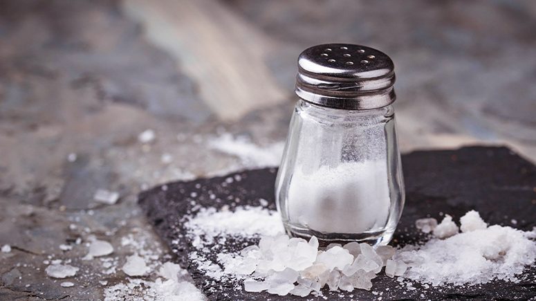 salt on table